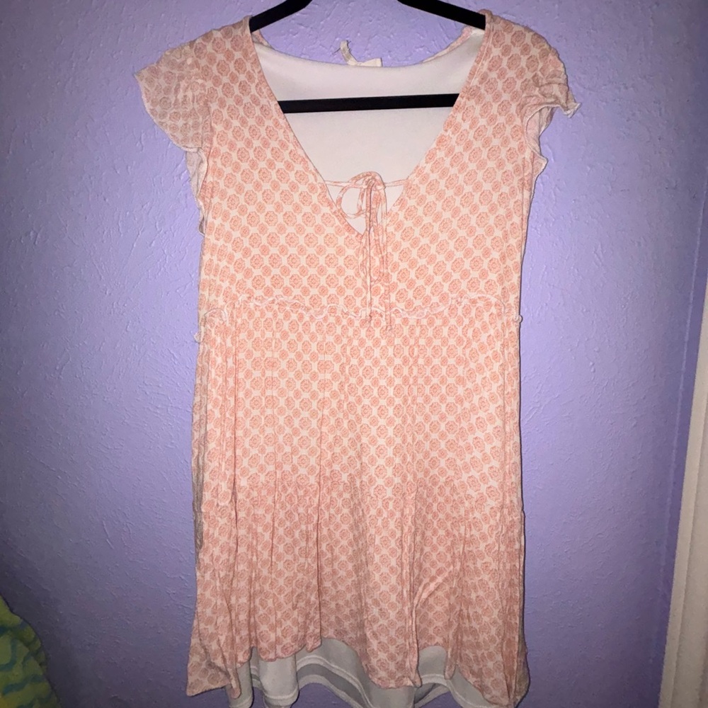 Peach Patterned Dress